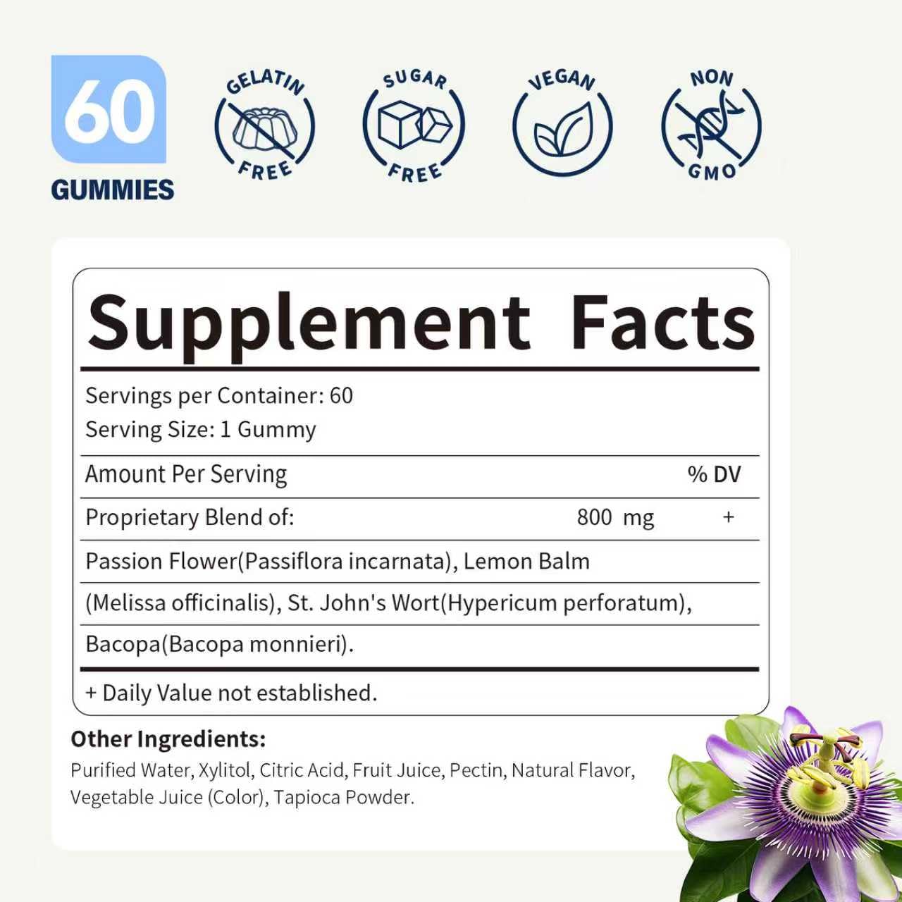 Herbscradle etiqueta con información nutricional y recomendaciones de uso