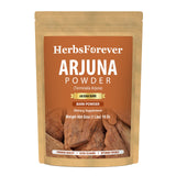 Herbsforever paquete frontal mostrando polvo de Arjuna y claridad de marca