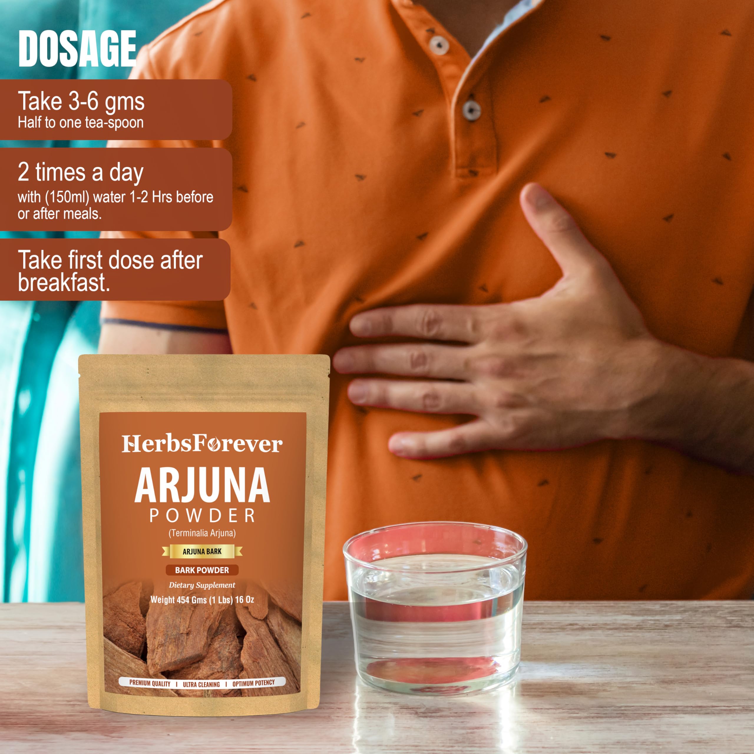 Herbsforever infusión de Arjuna en taza, bebida caliente reconfortante