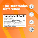Herbtonics cápsula en mano demostrando tamaño fácil de tragar