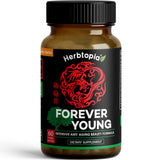 Herbtopia frasco frontal con etiqueta clara, transmite confianza y pureza