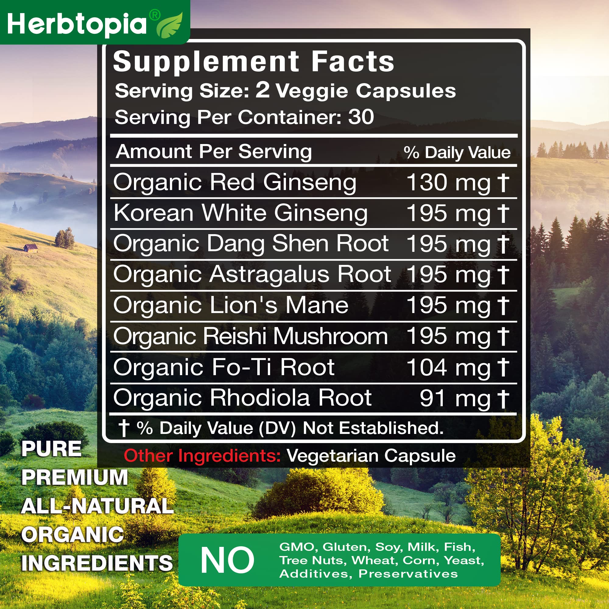 Herbtopia cápsula en mano para mostrar dosificación práctica diaria