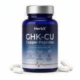 HerbX frasco frontal de GHK-Cu mostrando el envase y beneficio sistémico