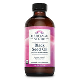 HERITAGE STORE frasco frontal de aceite de semilla negra, presentación clara y protectora
