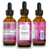 HERITAGE STORE botella de vidrio oscuro Atomidine para conservar potencia y frescura