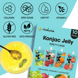 Hethstia primer plano de la textura del gel, bocado elástico y suave