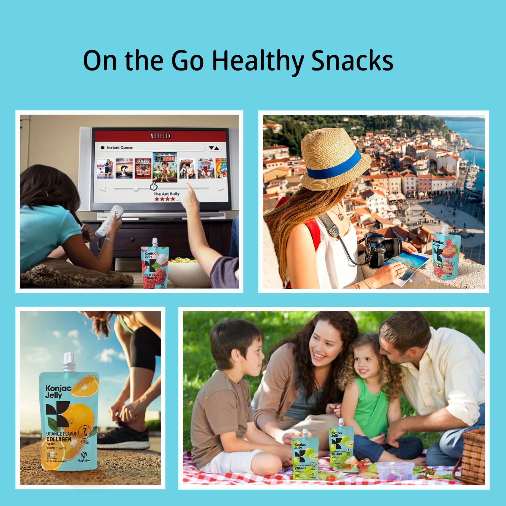 Hethstia snack en mesa con frutas, opción saludable para picar