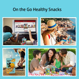Hethstia snack en mesa con frutas, opción saludable para picar