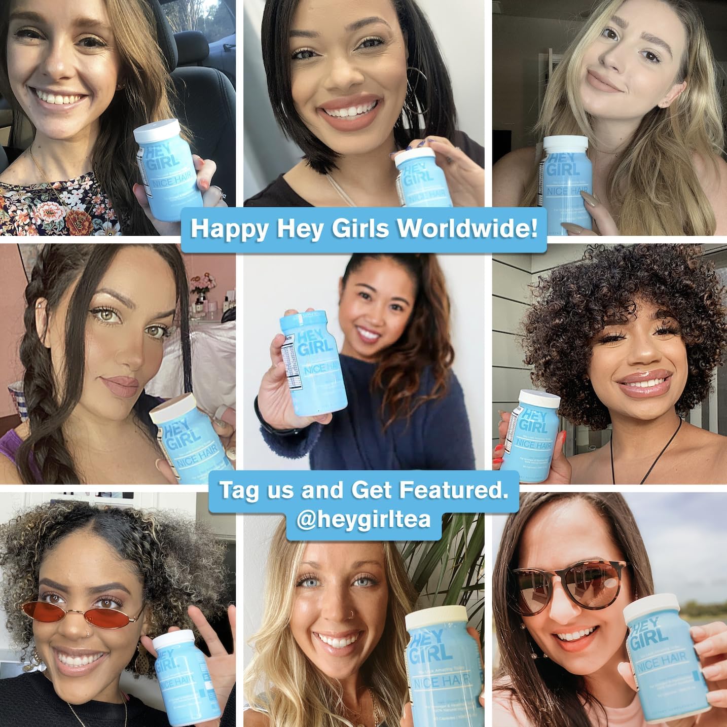 HEY GIRL NUTRITION frasco junto a regla para comparar tamaño y cantidad