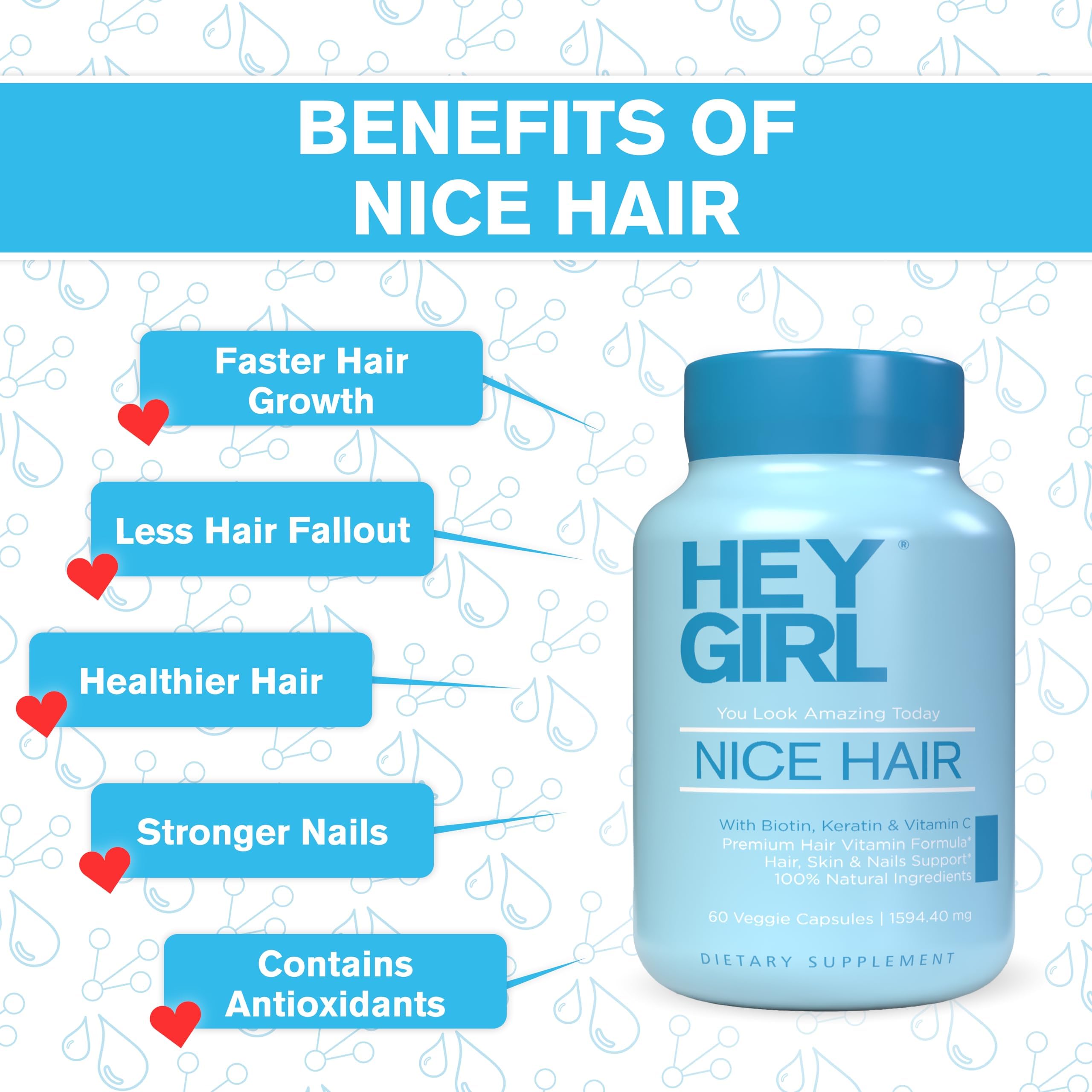 HEY GIRL NUTRITION suplemento en mano junto a alimentos para rutina diaria