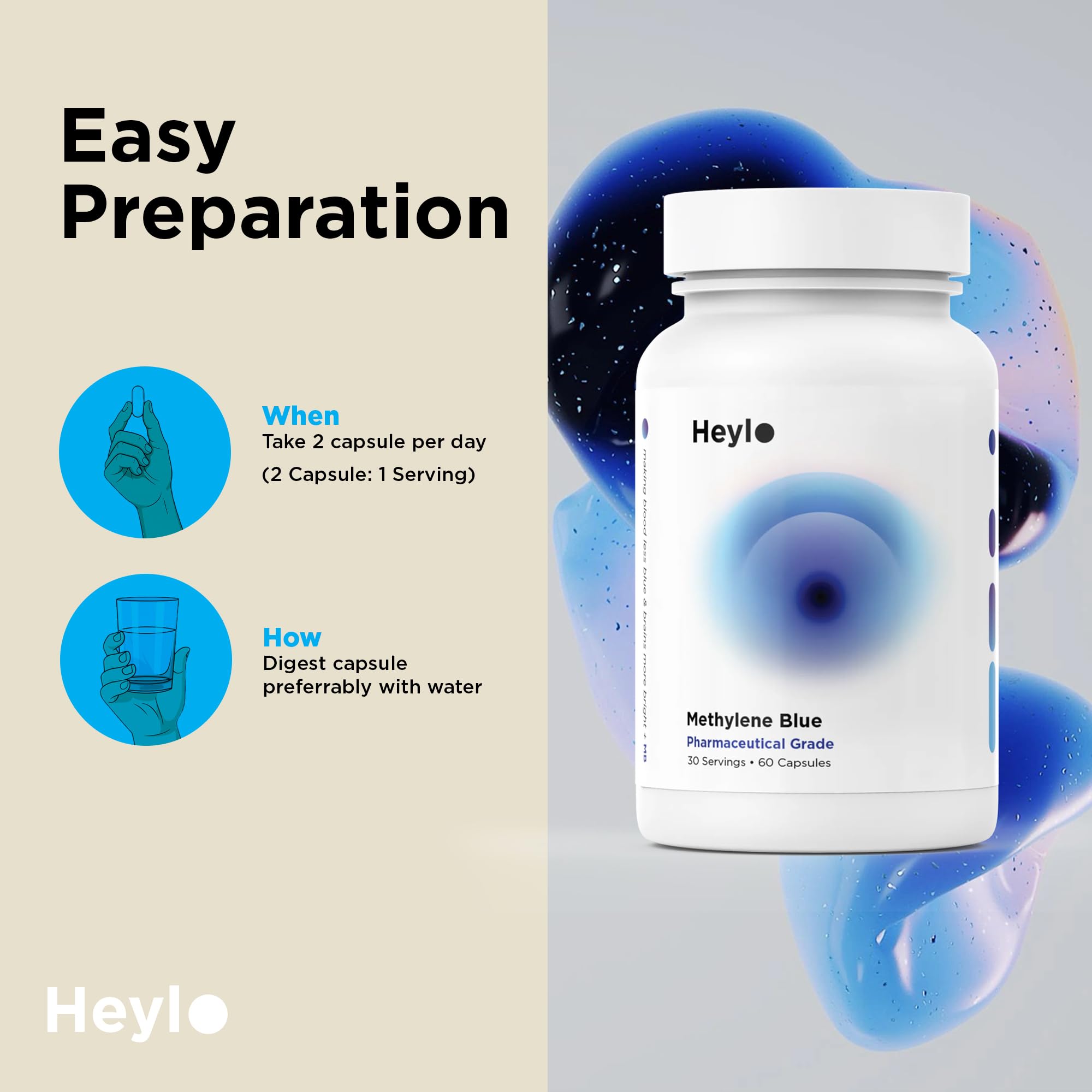 Heylo Health frasco en ambiente matutino con taza de café, estilo de vida y energía sostenida