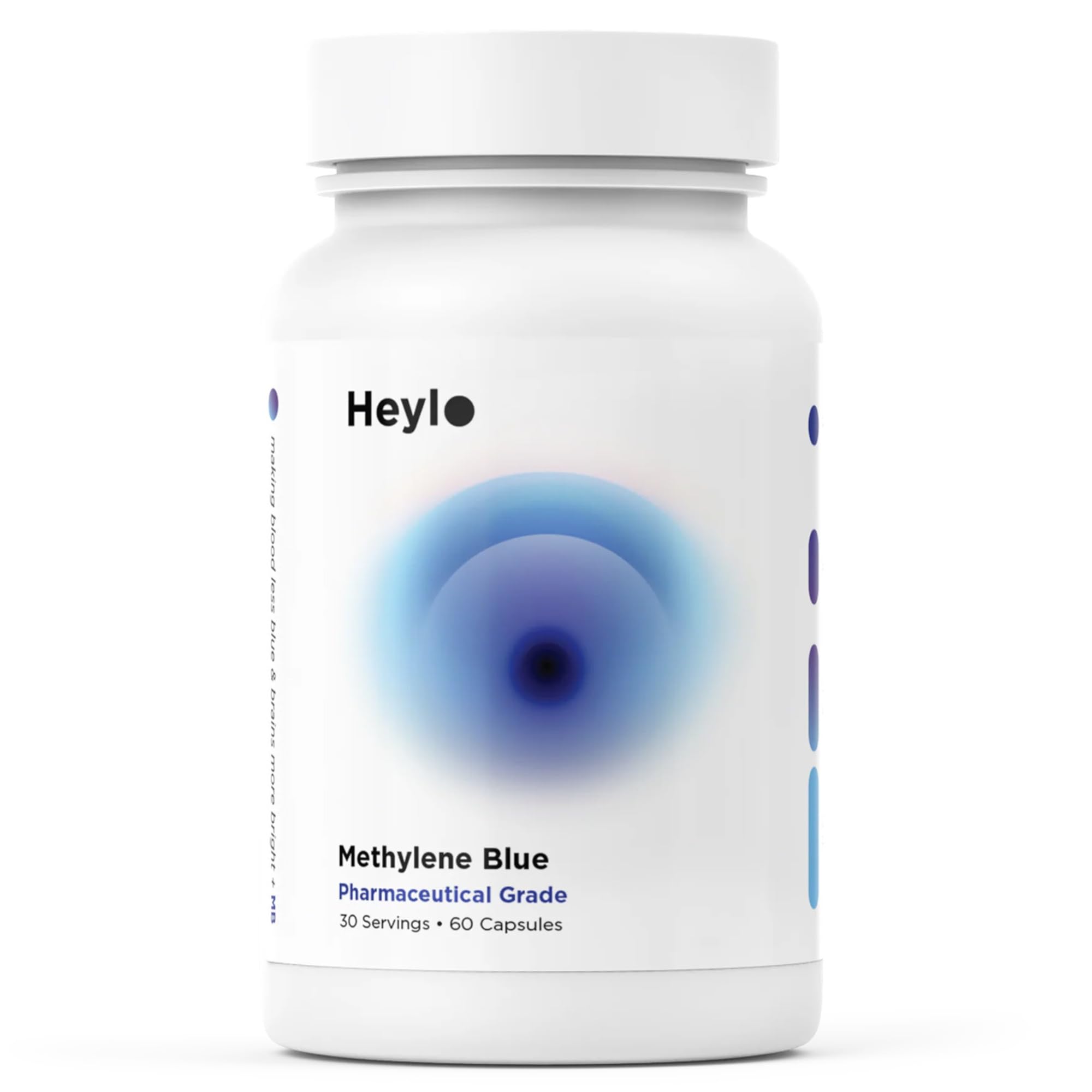 Heylo Health envase frontal de cápsulas mostrando presentación y dosis, confianza en calidad