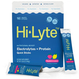 Hi-Lyte empaque frontal mostrando sabor frambuesa-limón y conveniencia