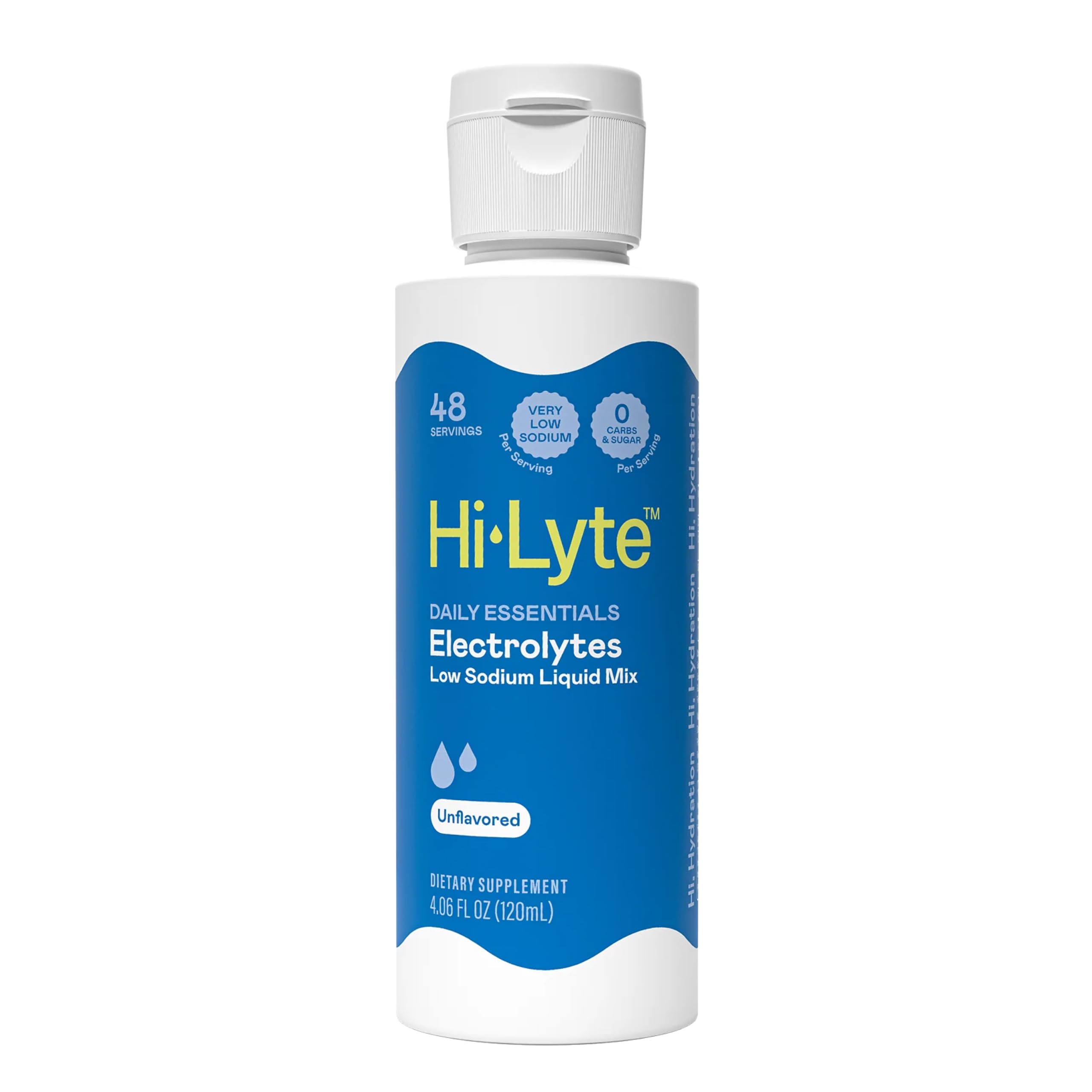 Hi-Lyte botella frontal baja en sodio, portátil y concentrada para hidratación