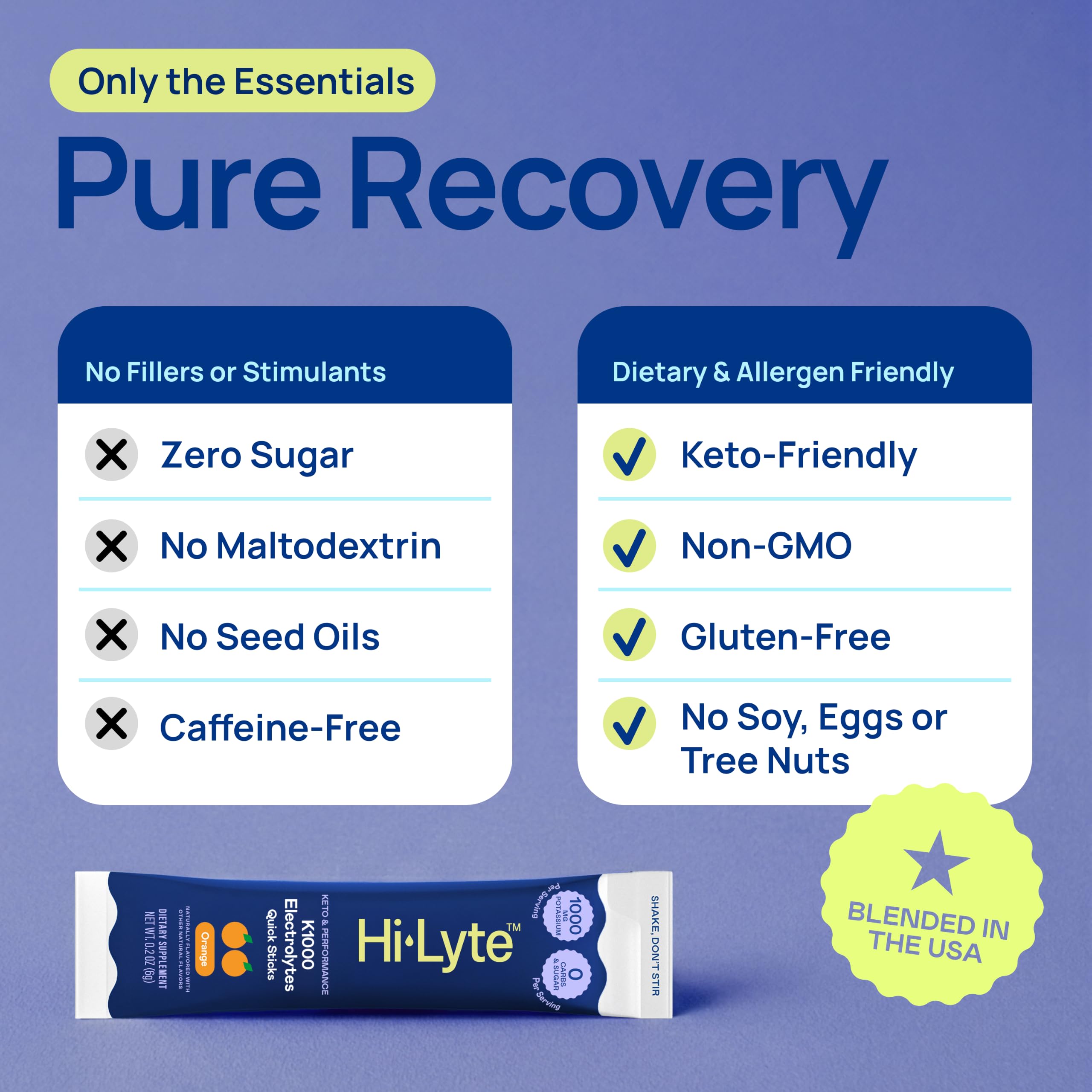 Hi-Lyte etiqueta nutricional en detalle mostrando 1000 mg potasio y sin azúcar