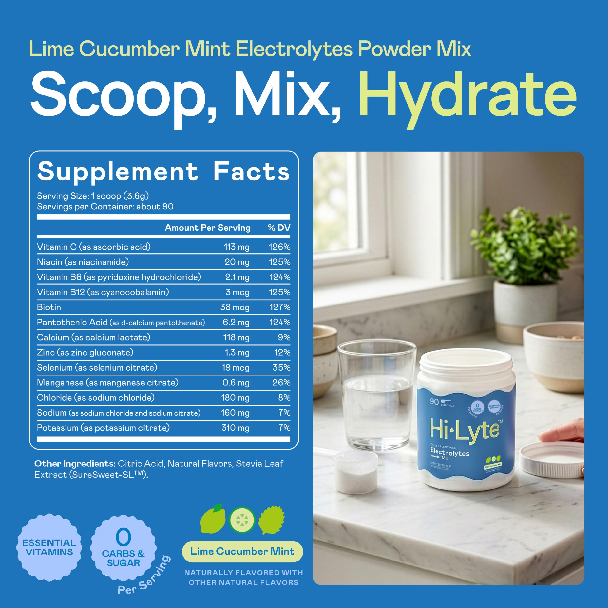 Hi-Lyte vaso con mezcla lista para beber que mejora la hidratación