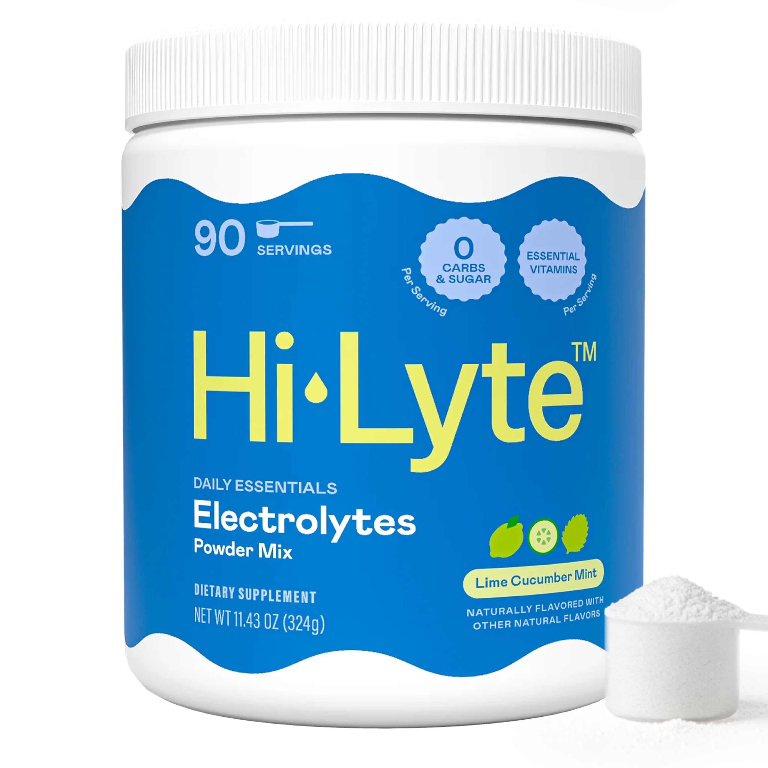 Hi-Lyte tarro frontal con sabor Lime Cucumber Mint y presentación multiuso