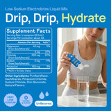 Hi-Lyte gotas mezclándose en agua, muestra hidratación rápida efectiva