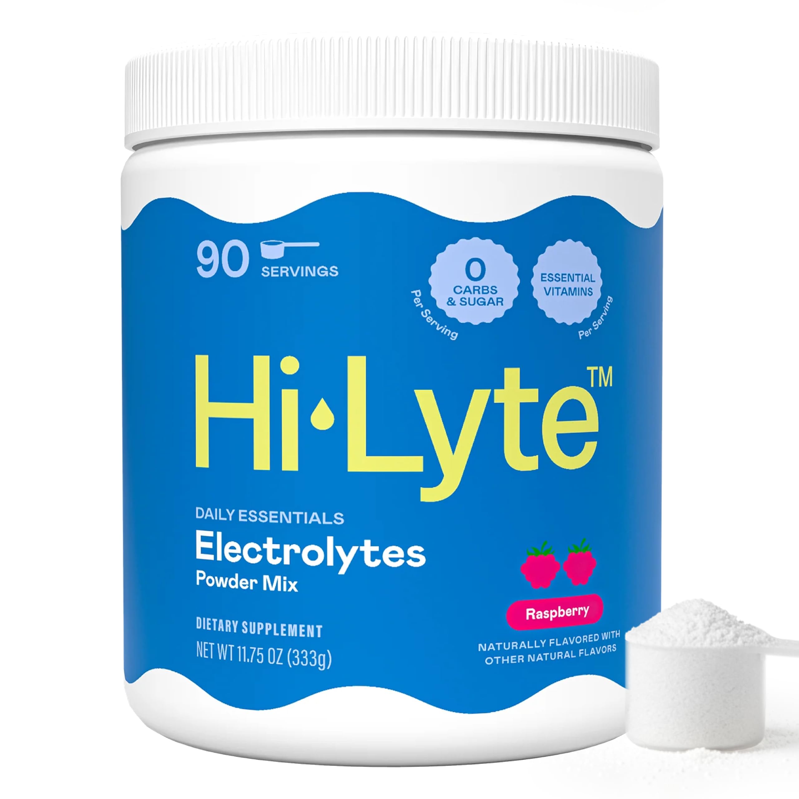 Hi-Lyte imagen frontal del tubo con sabor Raspberry y suministro prolongado