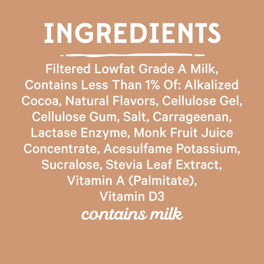 Generic high protein chocolate botella junto a fruta para comparar tamaño y porción