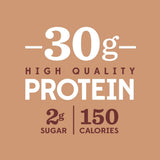 Generic high protein chocolate vertido en vaso con textura cremosa y aspecto apetitoso