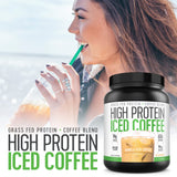 High Protein Iced Coffee comparación de tamaño, fácil transporte y porciones