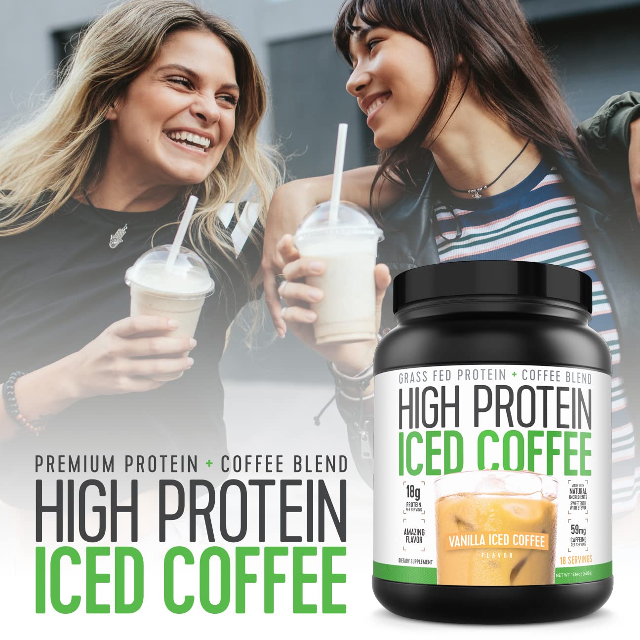 High Protein Iced Coffee en gimnasio tras entrenamiento para recuperación