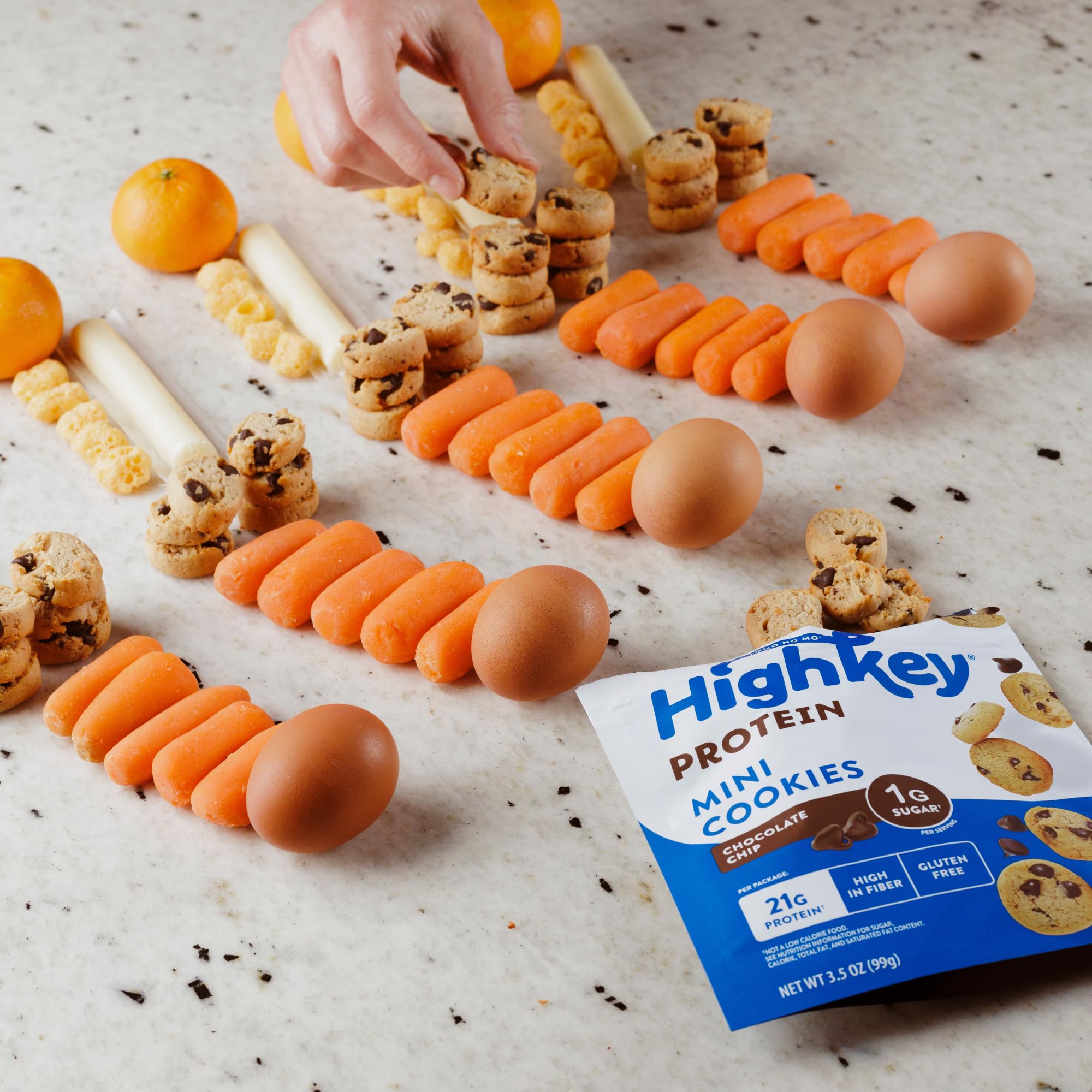HighKey etiqueta nutricional mostrando proteína y bajo azúcar