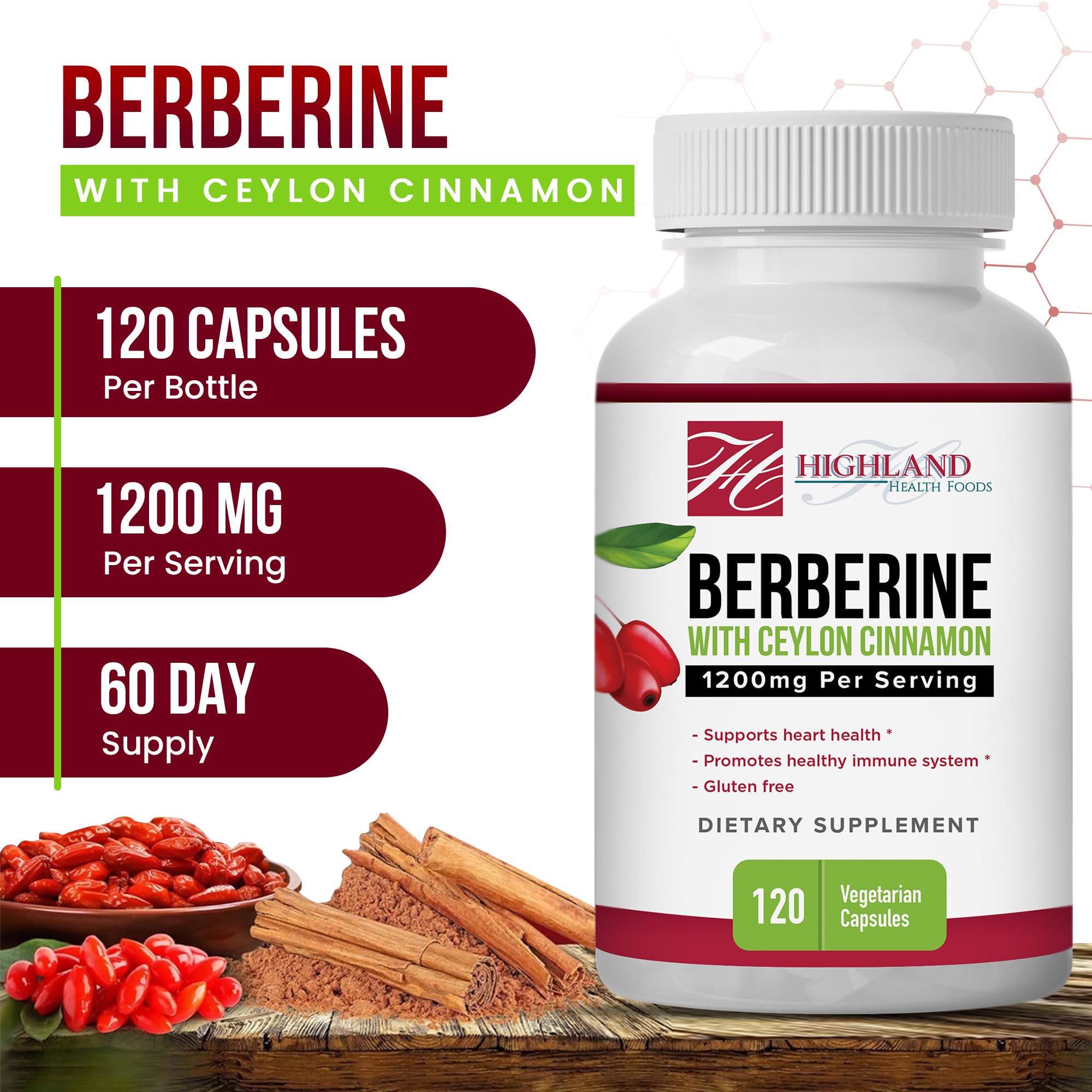 Highland Health Foods polvo fino de berberina mostrando pureza