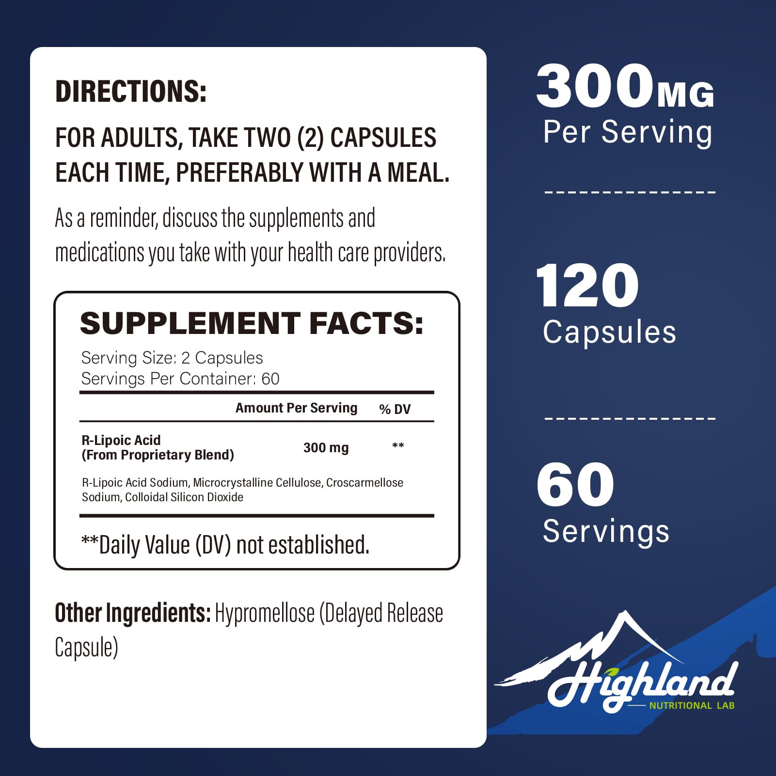 Highland Nutritional Lab cápsulas en mano para visualizar dosis y tamaño