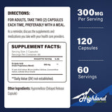 Highland Nutritional Lab cápsulas en mano para visualizar dosis y tamaño