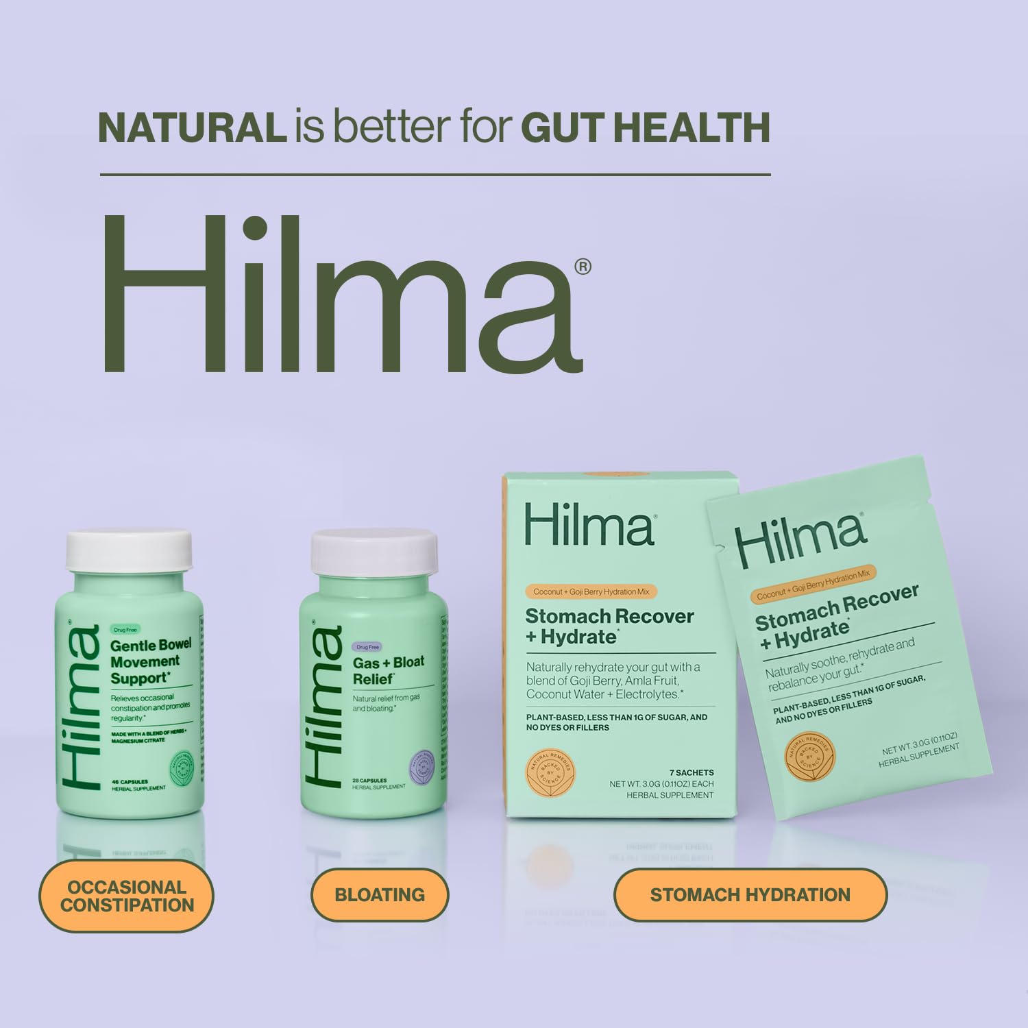 Hilma etiqueta y lista de ingredientes demostrando transparencia