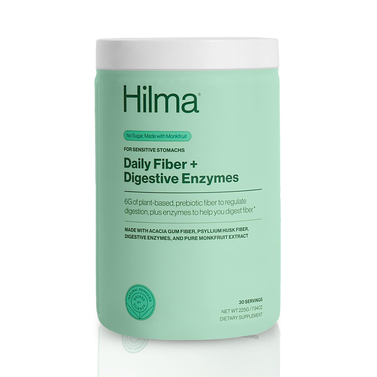 Hilma frente del envase mostrando nombre y 30 servicios para conveniencia diaria