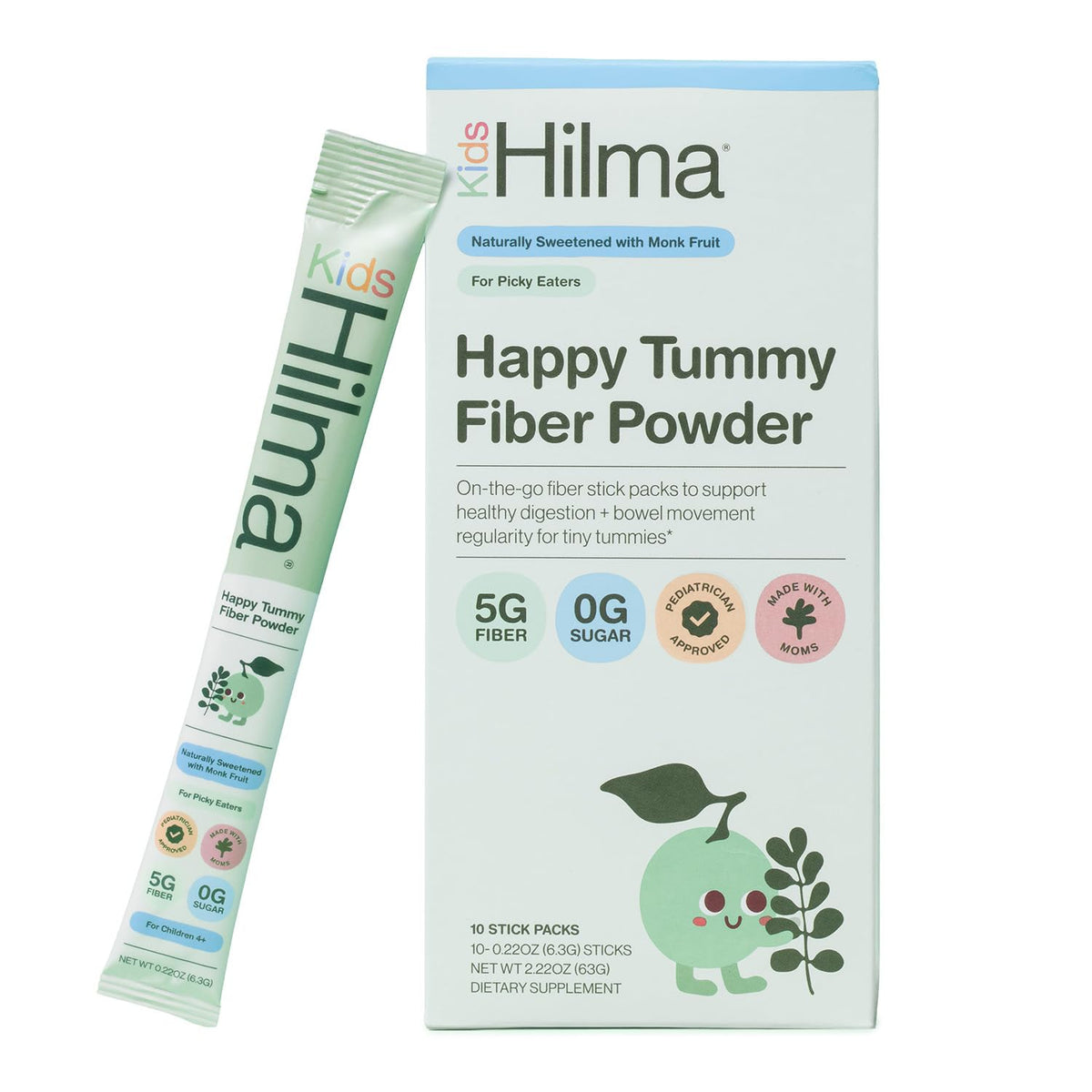 Hilma presentación frontal del paquete mostrando la marca y beneficios para padres