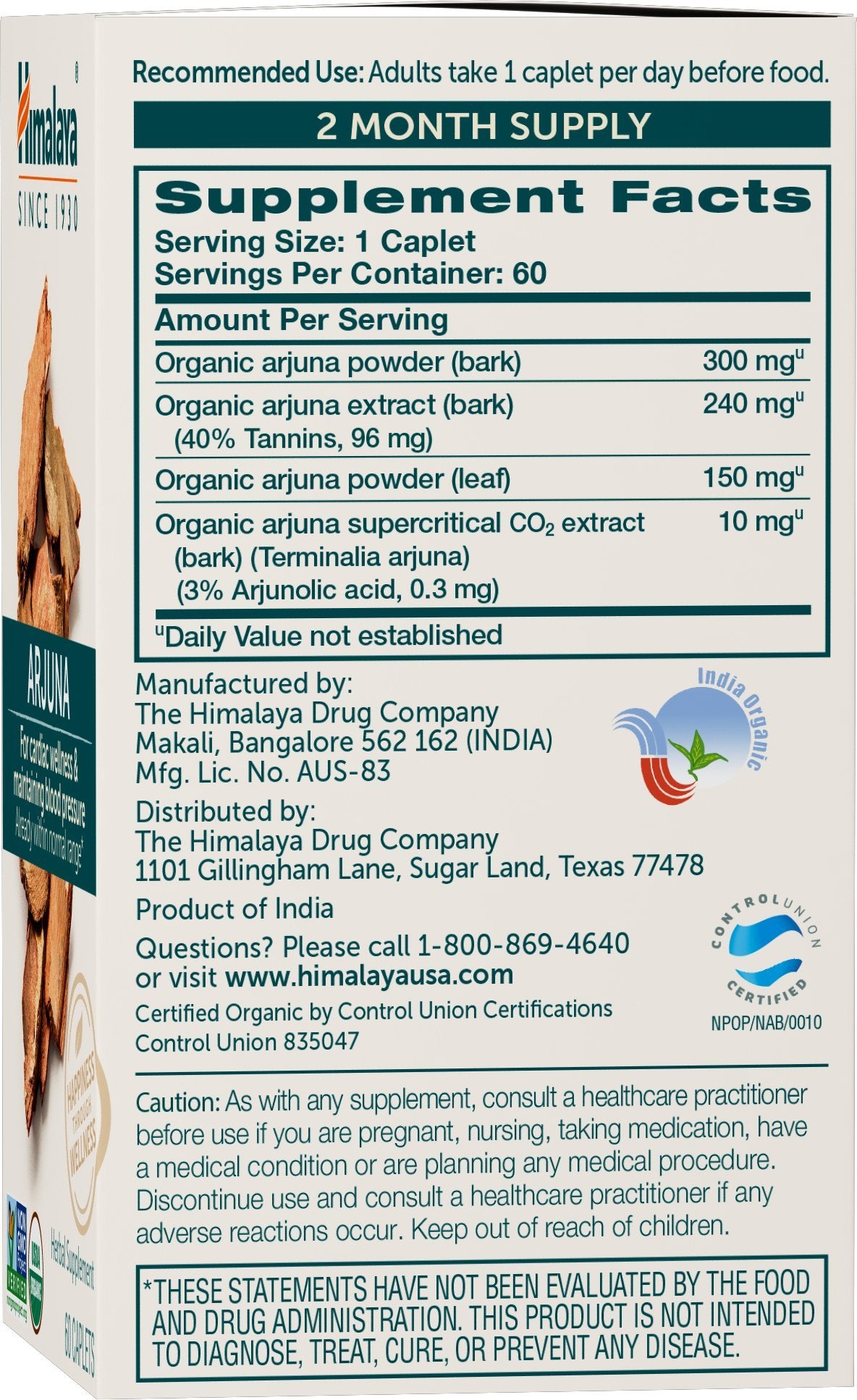 Himalaya Arjuna primer plano de una cápsula para dosificación clara