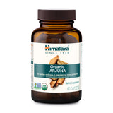 Himalaya Arjuna frontal del frasco mostrando certificado orgánico y beneficios