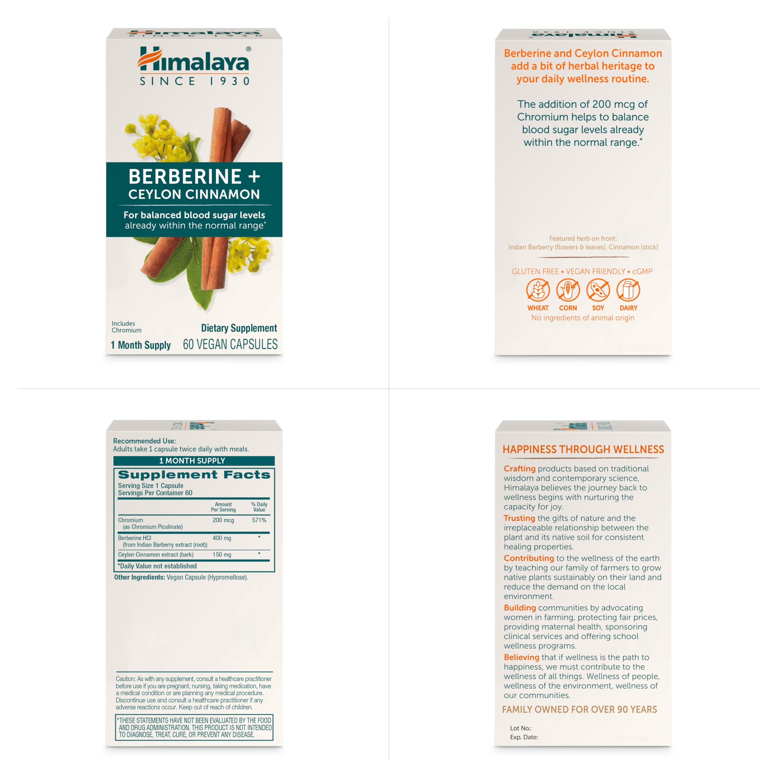Himalaya etiqueta con lista de ingredientes y certificación vegana