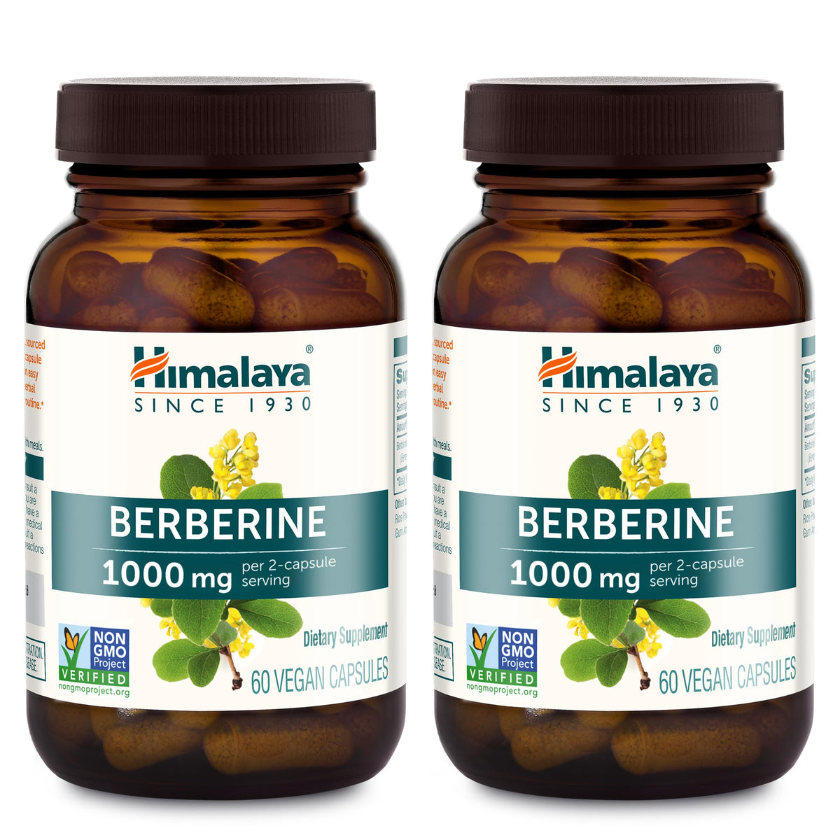 Himalaya frasco frontál con berberine 1000 mg que facilita elección vegana