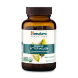 Himalaya botella frontal del suplemento Bitter Melon mostrando etiqueta orgánica y beneficios