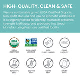 Himalaya etiqueta con sellos USDA Organic y Non-GMO Project verificados