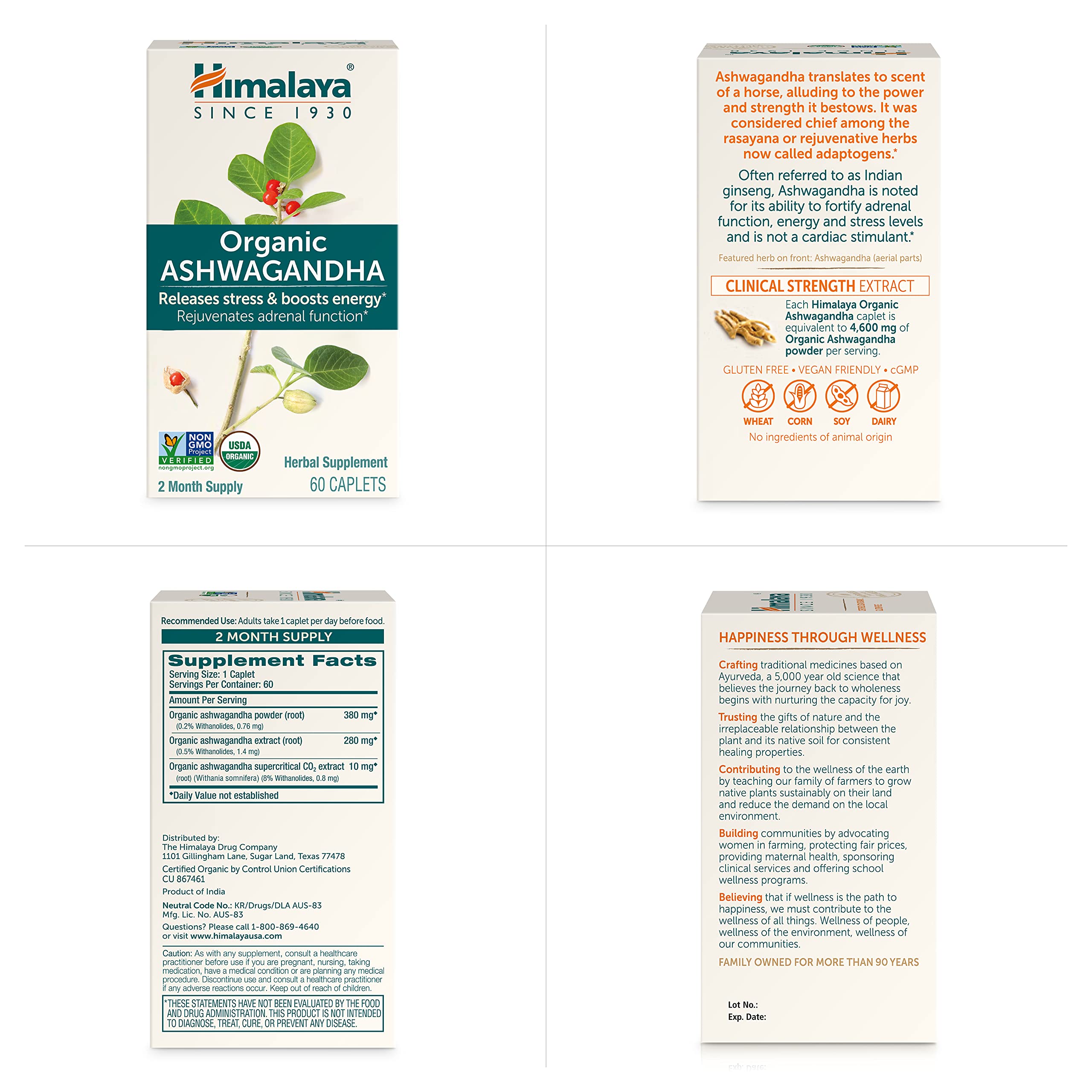 Himalaya envase abierto enseñando caplets, facilita visualización dosis