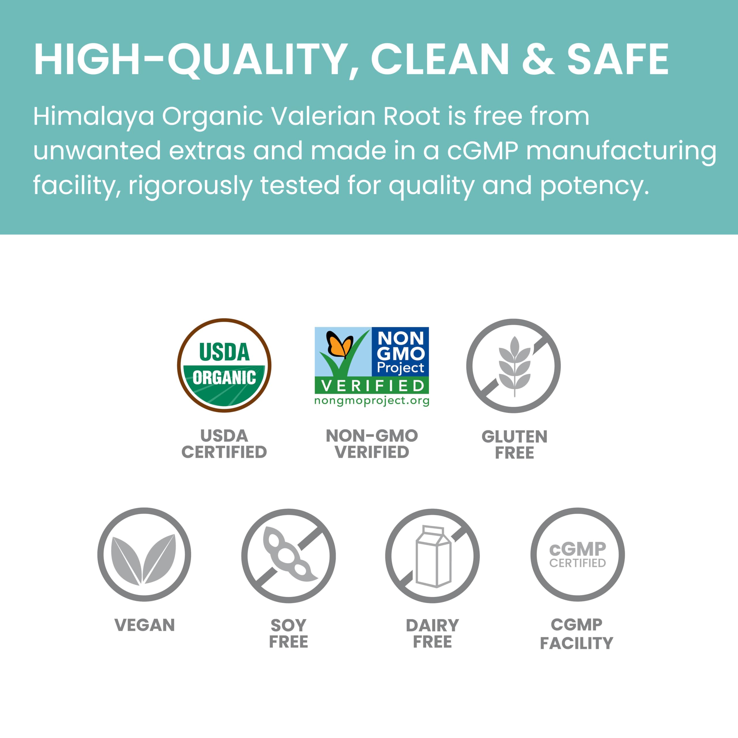Himalaya etiqueta con certificaciones USDA Organic y Non-GMO, información visible