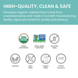 Himalaya etiqueta con certificaciones USDA Organic y Non-GMO, información visible
