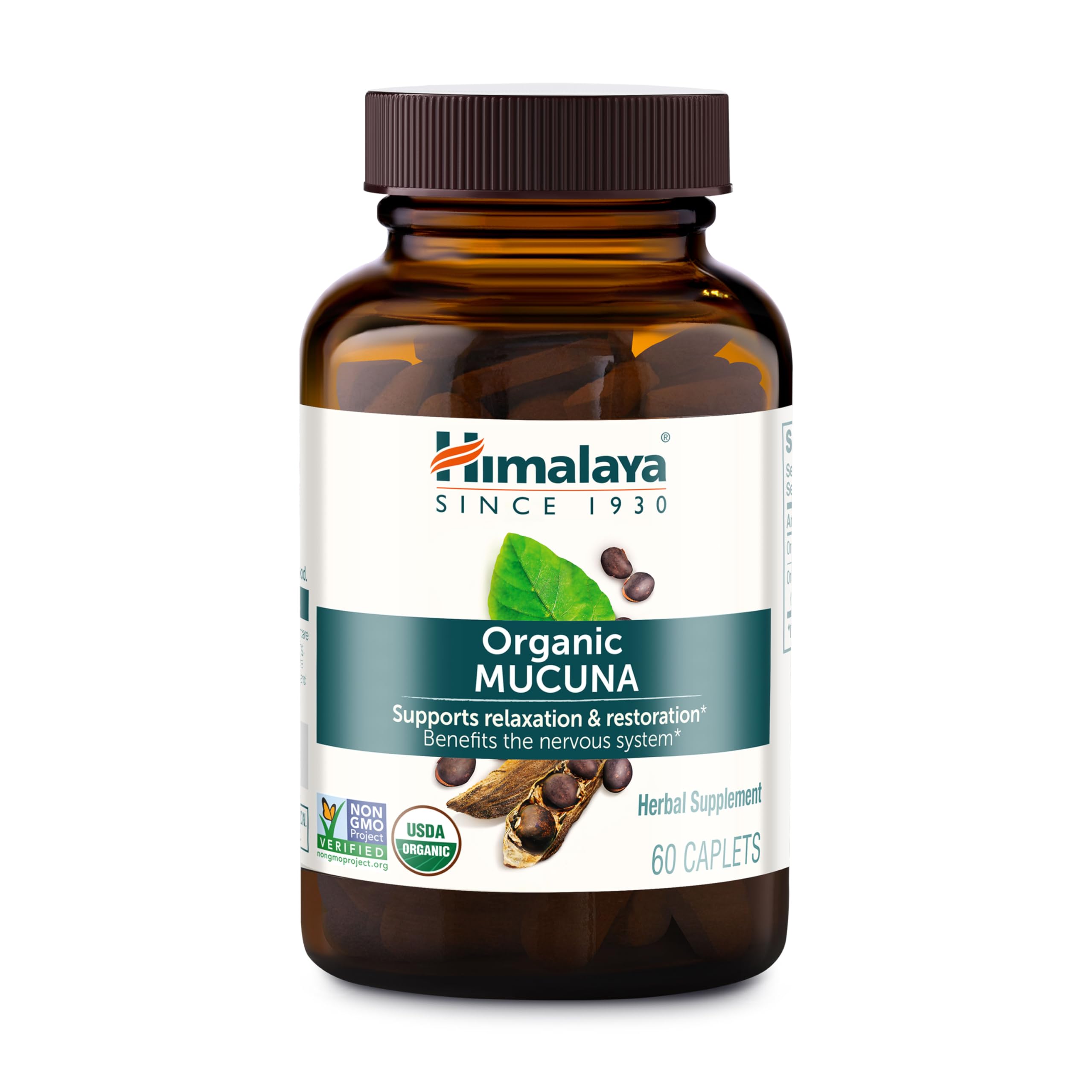 Himalaya frasco delantero mostrando etiqueta orgánica y beneficios