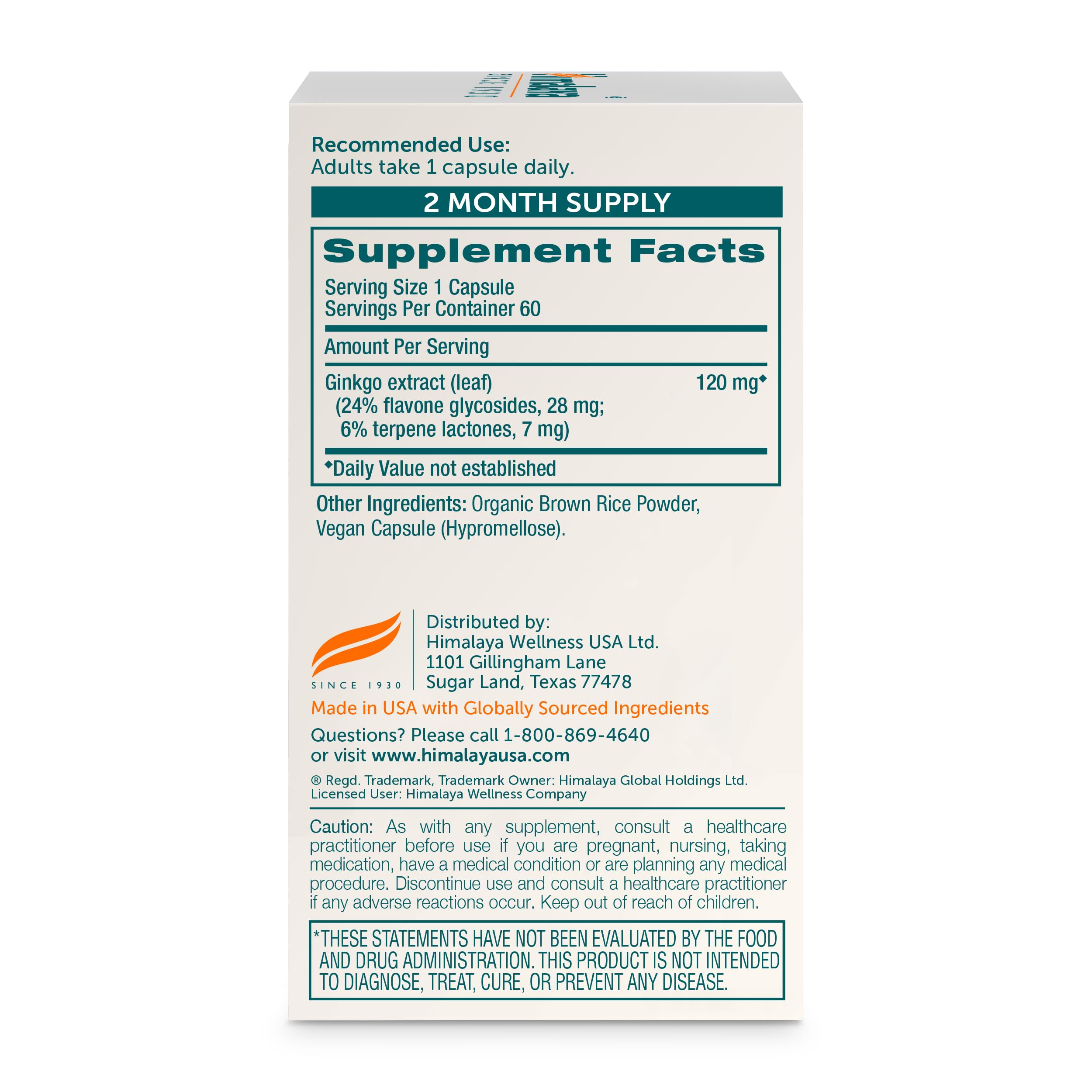 Himalaya imagen de una cápsula cercana destacando la dosificación de 120 mg