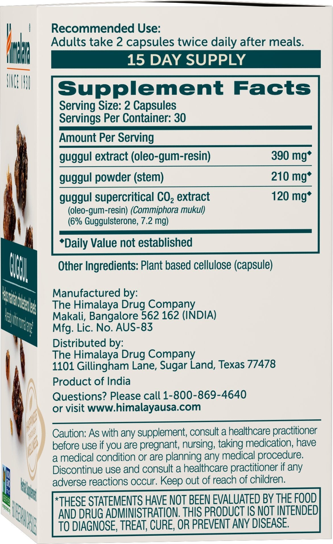 Himalaya cápsula en primer plano, presentación vegetal y fácil de tragar