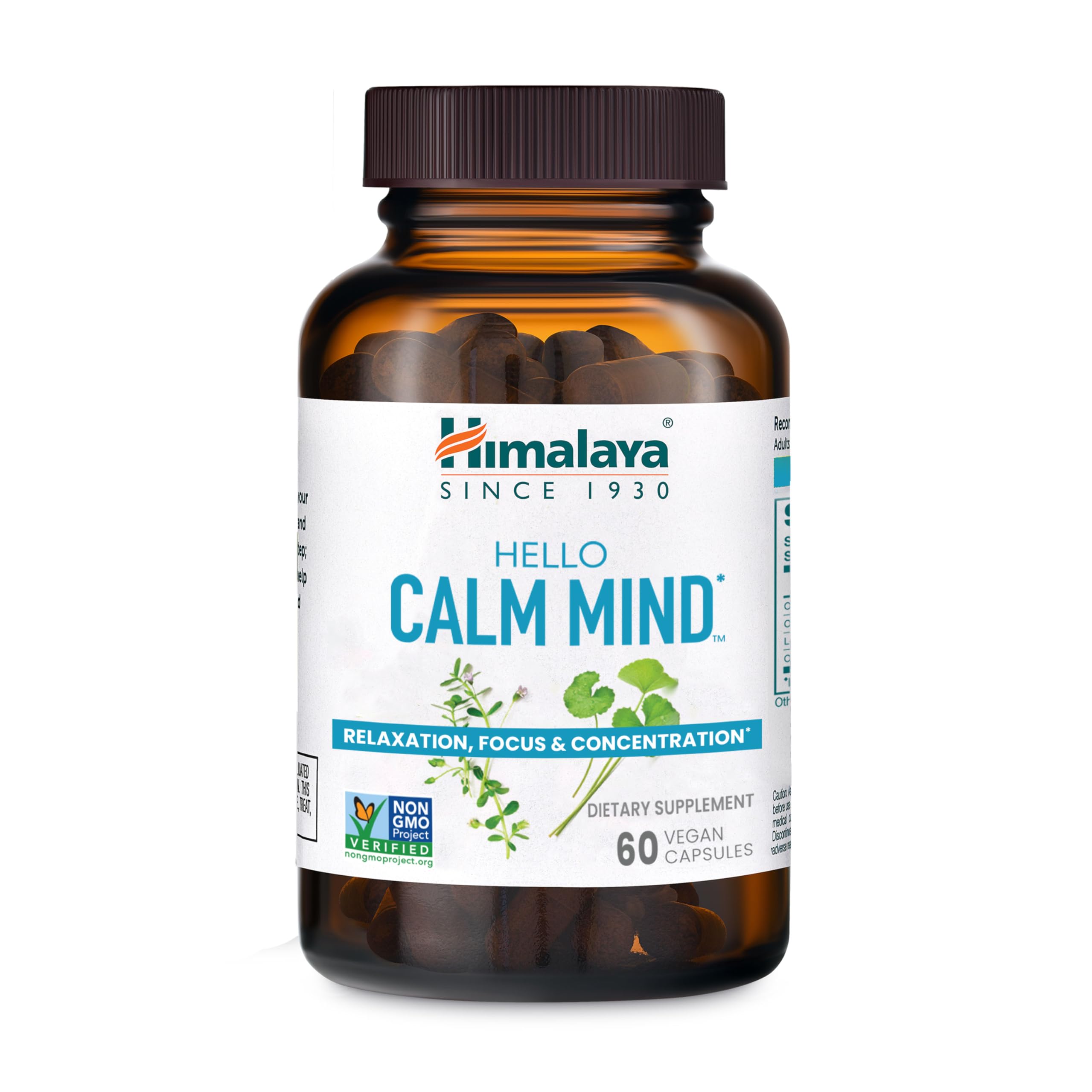 Himalaya botella frontal mostrando diseño y cantidad de cápsulas, confianza de marca