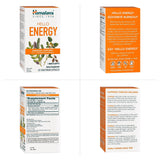Himalaya Hello Energy ingredientes naturales en fondo que resaltan origen herbal