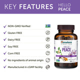 Himalaya Hello Peace frasco abierto con cápsulas sobre fondo claro
