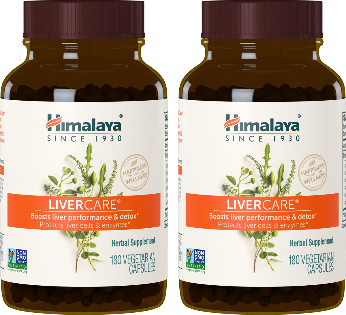 Himalaya LiverCare vista frontal del envase mostrando diseño y cantidad, para fácil identificación